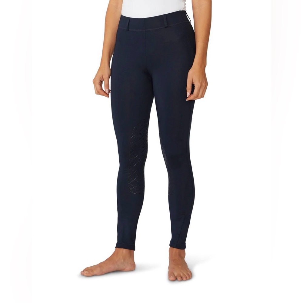 Women’s Ovation AeroWick Knee Patch Navy Blue Riding Tight, Size XL 32

T1